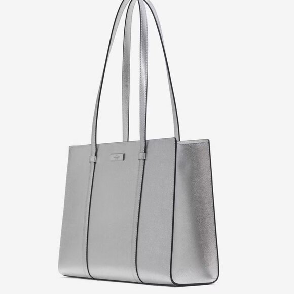 Kate Spade Kenzie Metallic Large Tote Shoulder Bag Lunar Light Limited Edition - Picture 3 of 7